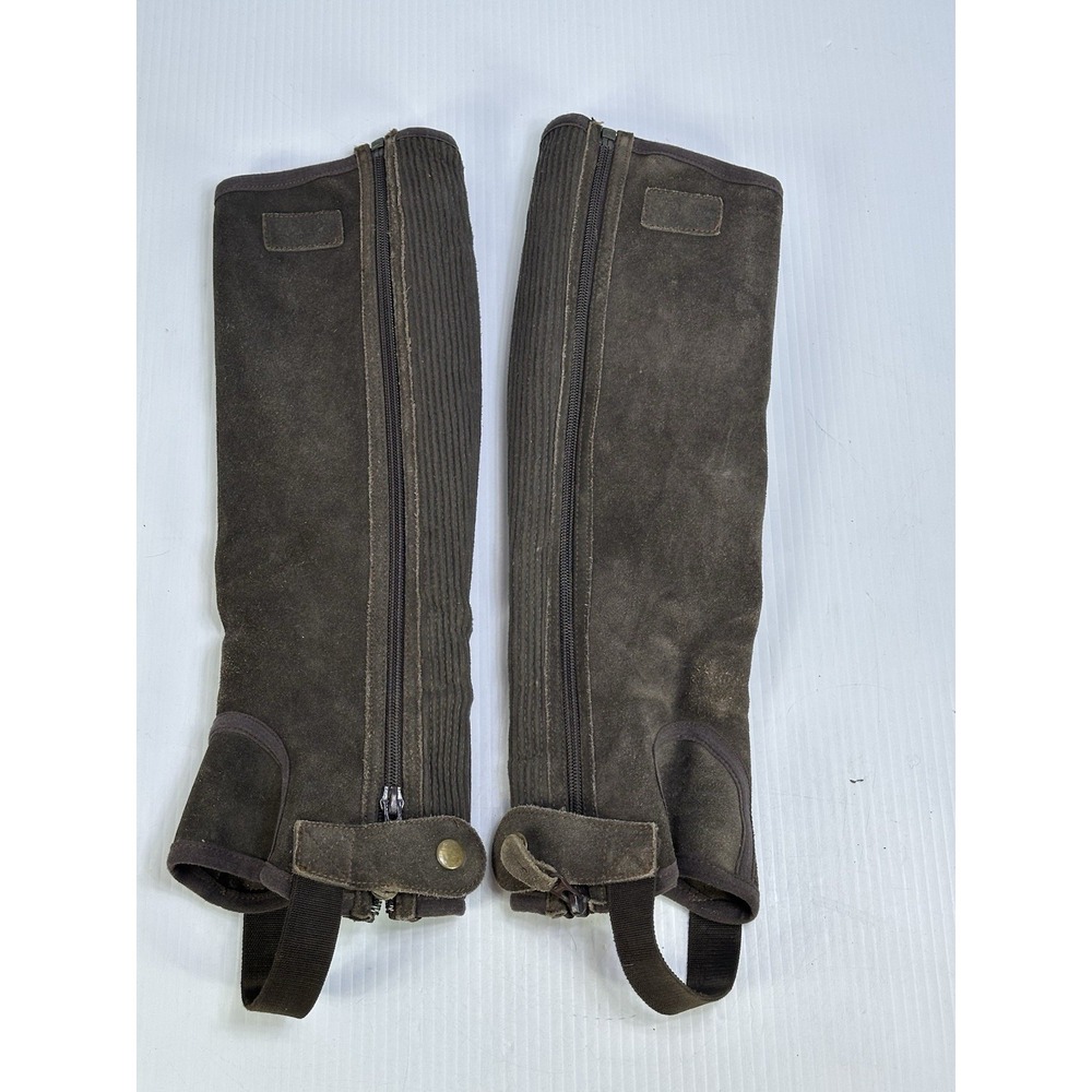 Dover Saddlery Half Chaps Gaiters HIGH QUALITY BROWN SUEDE LEATHER Small Tall
